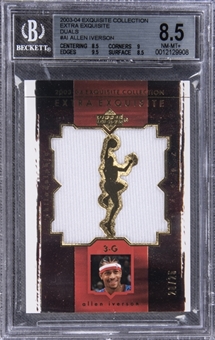 2003-04 UD "Exquisite Collection" Extra Exquisite Duals #AI Allen Iverson Patch Card (#20/25) - BGS NM-MT+ 8.5